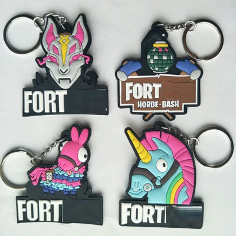 

PVC Action Figure Toys Fortinite Original Fortnight Fortnited Battle Royale Keychain Key Ring Collectible Model Toy for Children