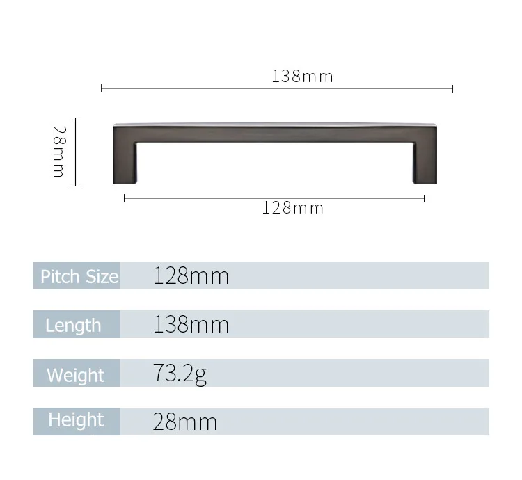 Современные Высокое качество золото, цинк мебели сплава дверная ручка, шкафчик ручки и ручки выдвижных ящиков Кухня кабинет ручки - Цвет: Dark Grey-128mm