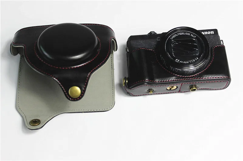 Из искусственной кожи чехол сумка для камеры Крышка для Canon G5 X ii G5XII G5XM2 G5X Mark II Защитная оболочка с нижним отверстием батареи