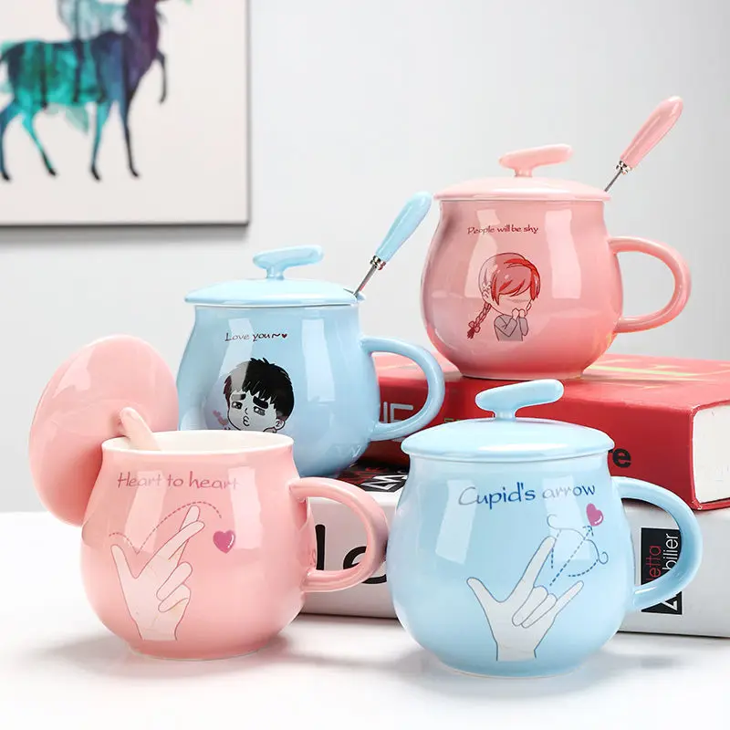 Керамическая чашка кружка с крышкой Ложка креативная пара чашка для завтрака чашка для молока на заказ кофейная чашка большая керамическая кружка кофейная кружка для путешествий