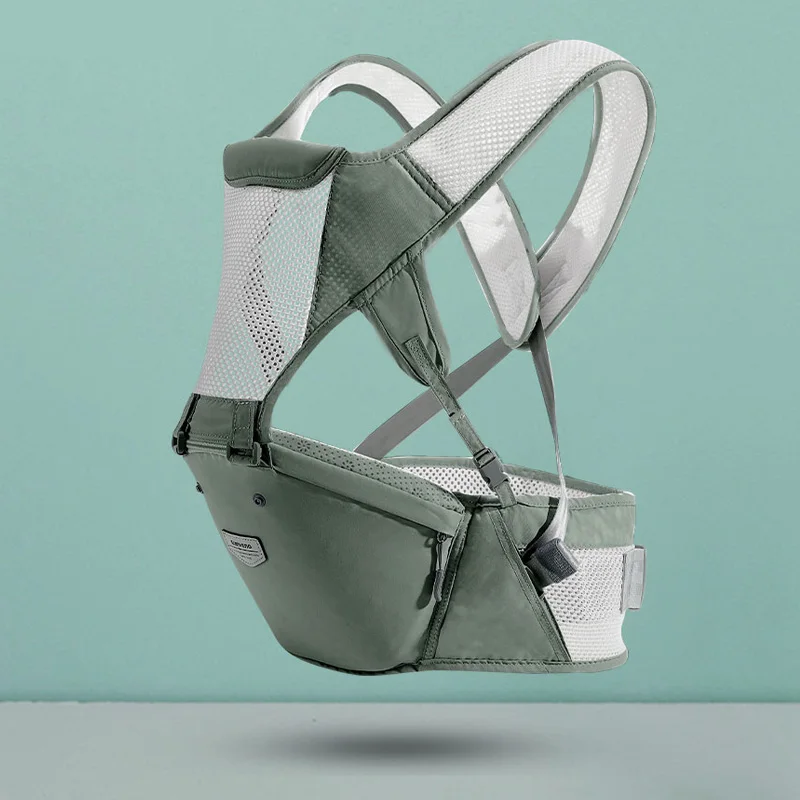 mesh grey-green Sunveno, кенгуру, эргономичный слинг для новорожденных, малышей, детей, медведь, 20 кг - Цвет: mesh grey-green