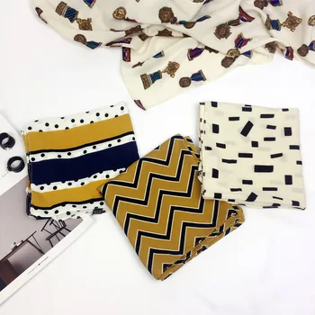 

Polka Dot Square Scarf Retro Hair Tie Band Elegant Women Square Cotton Blend Head Scarf Skinny Small Fashion 2020
