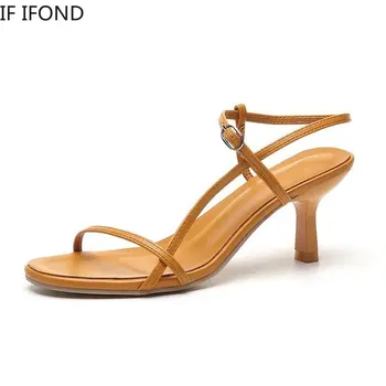 

IF IFOND Women's Sandals Fashion Lace Up Buckle High Heels Sexy Vintage Gladiator Narrow Band Pumps