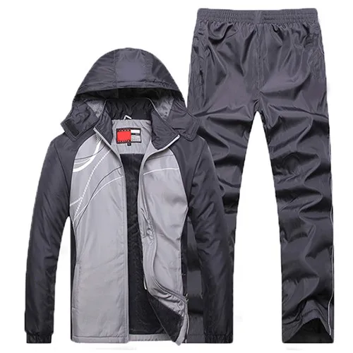 D2233 gray Aismz, мужские зимние спортивные костюмы, мужской комплект, утепленная флисовая куртка+ штаны, костюм, толстовка, стильная толстовка, мужские спортивные костюмы, размеры L~ 5XL - Цвет: D2233 gray