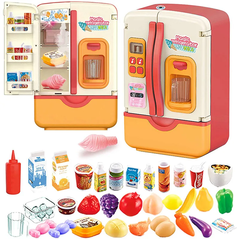 Children's Toy Refrigerator Simulation Double Door Refrigerator