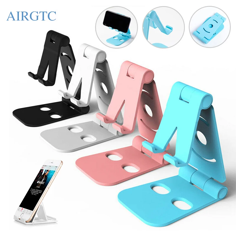 

AIRGTC Phone Holder Stand for iPhone XS XR 8 X 7 6 Foldable Mobile Phone Stand for Samsung Galaxy S10 S9 S8 Tablet Stand Desk
