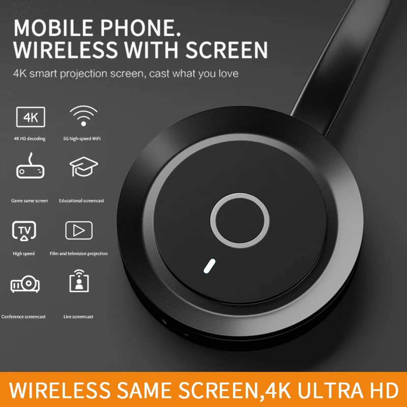 4K HD беспроводной WiFi дисплей ключ TV Stick видео адаптер Airplay DLNA зеркальное