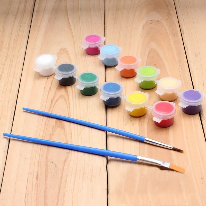 12 Color Siamese+ Hook Line Pen+ Row Pen Acrylic Paint Manufacturers Promotional Silicone Environmental Protection DIY 1Set