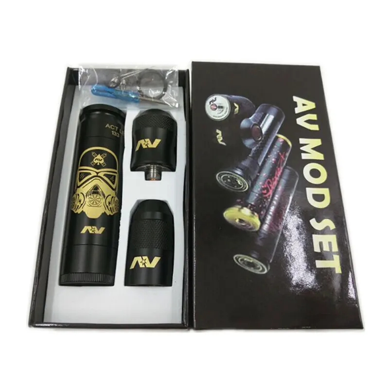 Горячее предложение! Распродажа! AV lvfe commando электронная сигарета механический мод vape 18650 Батарейный отсек 510 нить чистый латунный материал мод vape - Цвет: black kit