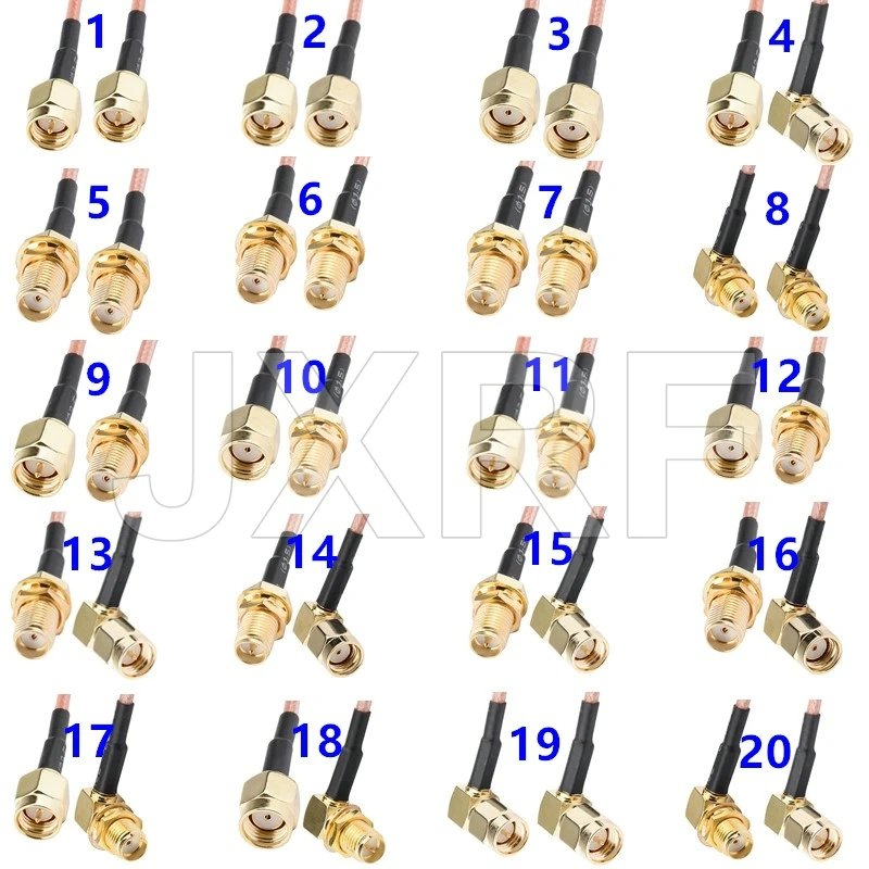 Cavo Coassiale RG316 Alta Temperatura 36" (90cm) SMA Maschio A SMA Maschio Angolo Retto