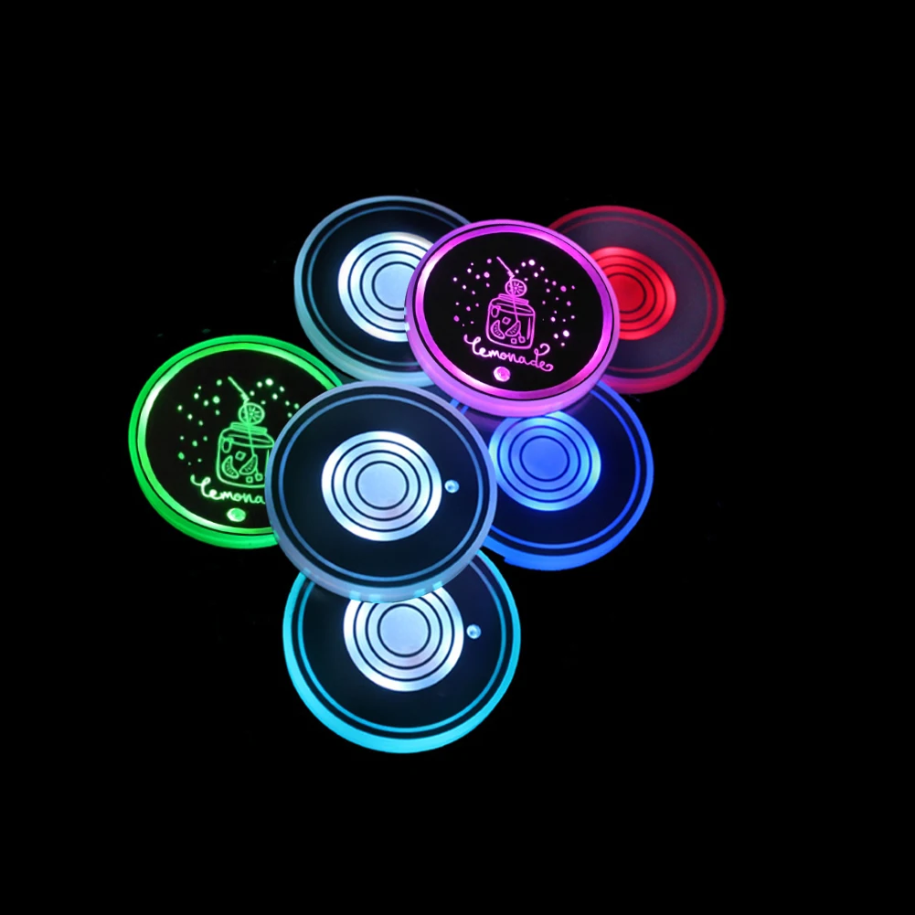 2 шт. светодиодный чашки коврик автомобильный держатель Зарядка через USB