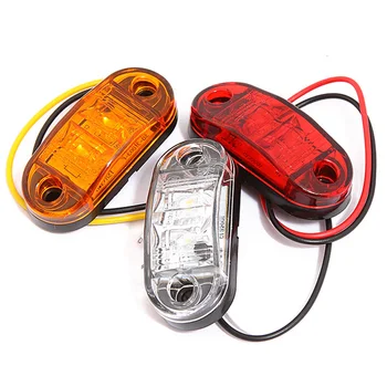 

2PCS Car External Warning Light 12V 24V LED Side Marker Strobe Lights Auto Trailer Truck Lorry Lamps Amber Traffic Light