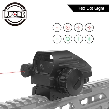 

Red Dot Sight Scope Tactical Reflex 4 Reticle Red Green Dot Hunting Optics Scope With Laser 20mm Rail Air Gun Riflescope