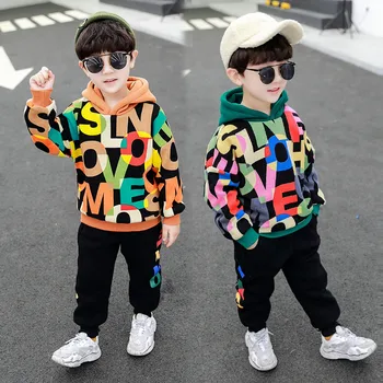 

Baby Boys Clothes 2019 New Children Kids Clothing Set Velvet Autumn Winter Hooded Coat Boy Suits Fall Cotton Sets Warm 1-9T Gift