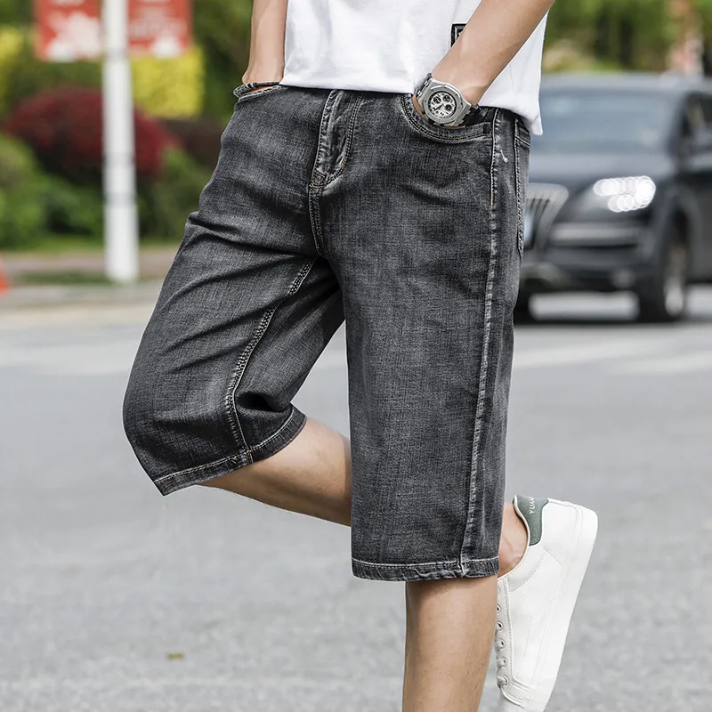 Grey Jean Short Male - Casual Shorts 