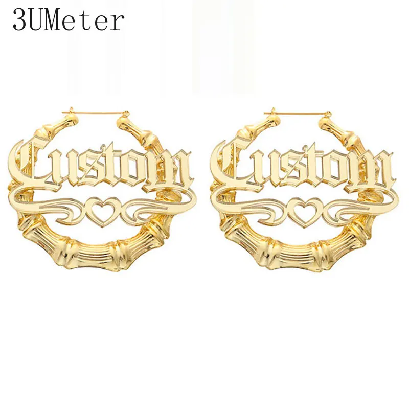 3 метра пользовательские Бамбуковые серьги кольца акриловые