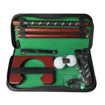 

Indoor Travel Putting Mini Wood Equipment Portable Sports Gift Ball Holder Carry Case Golf Putter Set Training Aids Practice