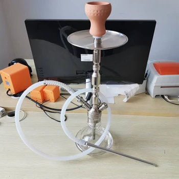 

High-Grade Zinc Alloy Hookah Medium Single Tube Glass Pipe Hookah Shisha Set Chicha Narghile Smoking Accessories Party supplies