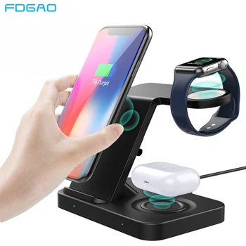 

FDGAO 10W Fast Wireless Charger Stand Charging Station For Samsung Galaxy Watch Gear Buds iWatch Airpods Pro iPhone 11 Pro X XS
