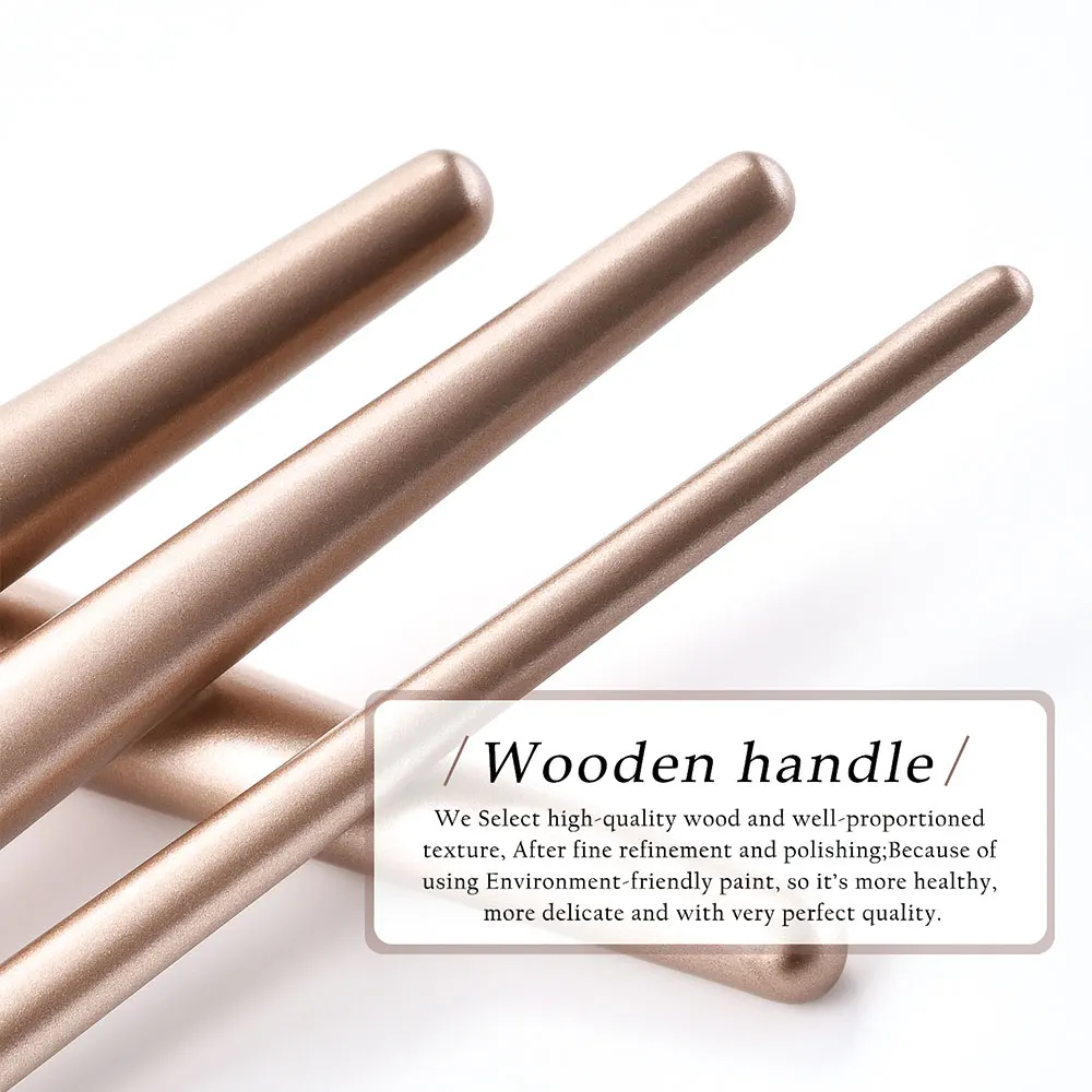 15PCS Makeup Brush Set Eyeshadow Eyeliner Lip Wooden Cosmetic Tools Kit Power Foundation Blush Makeup Tool