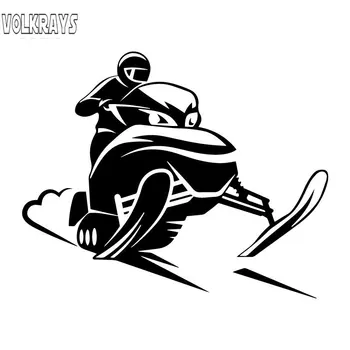 

Volkrays Funny Car Sticker Snowmobile Rider Accessories Reflective Waterproof Sunscreen Vinyl Decal Black/Silver,12cm*16cm