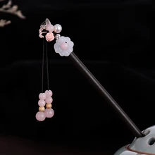 Новая Винтажная китайская деревянная палочка для волос женские аксессуары для волос ручной работы жемчужный цветок головной убор украшения для волос шпильки ювелирные изделия для волос