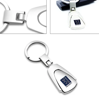 

Metal Car Logo Keychain Auto Car Badge Key Chain Key Ring for Peugeots 107 108 206 207 308 307 508 2008 3008 style car Styling