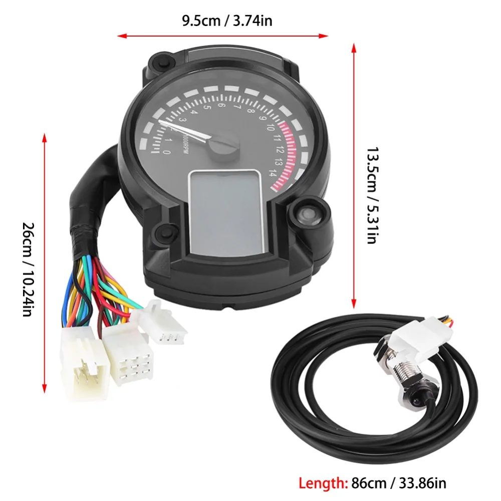 Универсальный светодиодный Тахометр для мотоцикла, 12 В постоянного тока, измеритель скорости 199 км/ч, датчик скорости мотоцикла, одометр