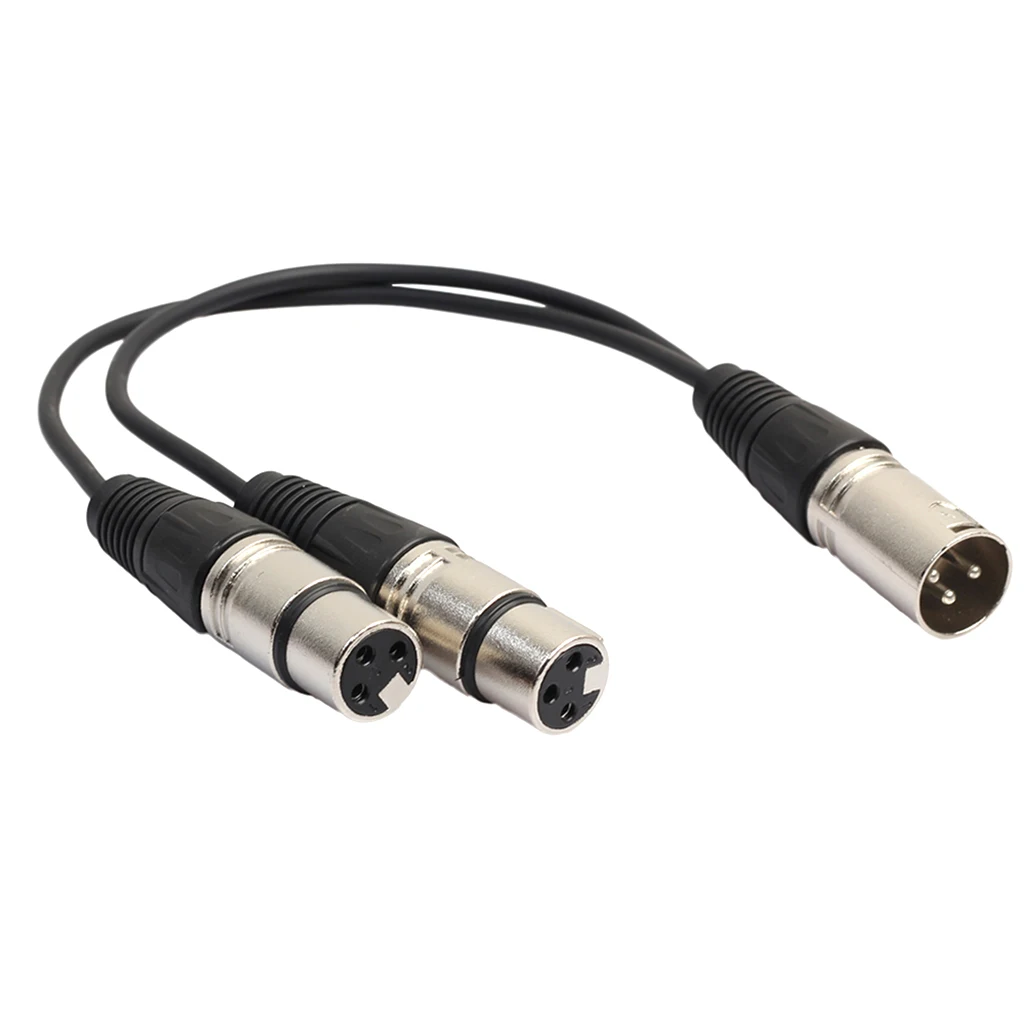 3Pin XLR Male to Dual XLR Female Cable Audio Patch Y Cable Cords, XLR Y-Adapter