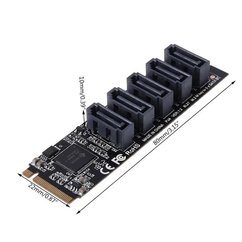 5 портов SATA M.2 NVME к SATA PCI-E к PCIE SATA дисковый массив 5 карт RAID0/1 карта