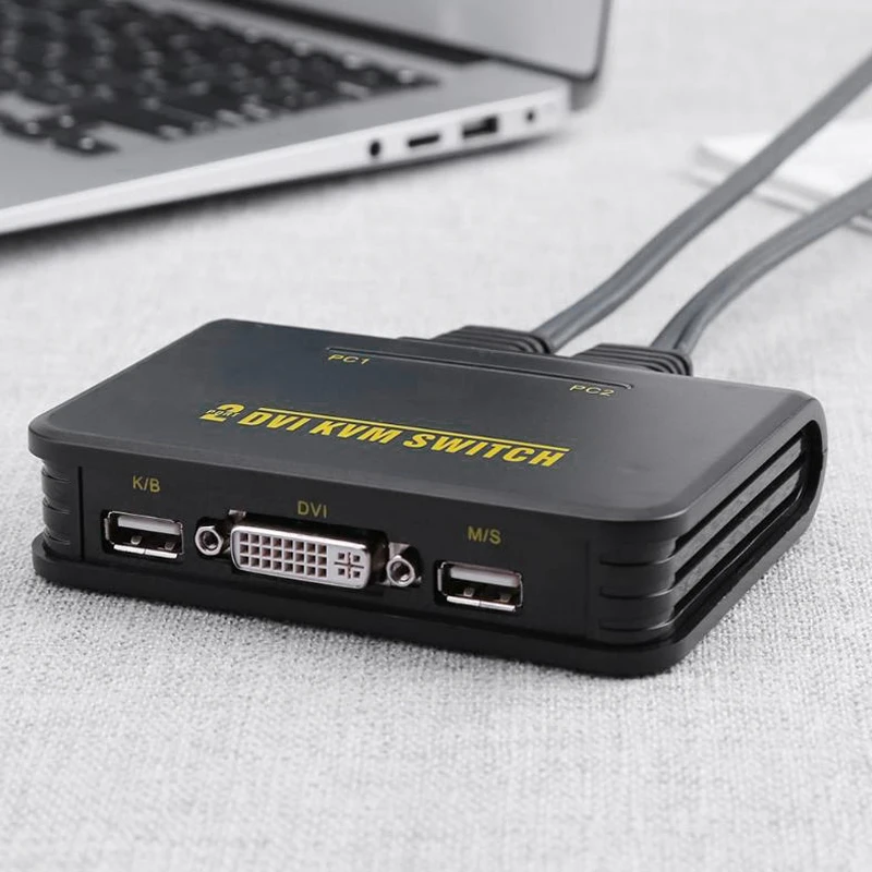 2 порта Usb 2,0 2 в 1 выход Dvi Kvm переключатель коробка с Аудио Видео кабель для монитора клавиатура мышь компьютер