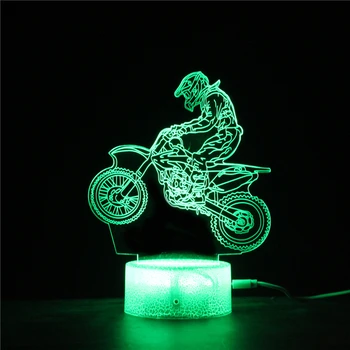 

X-sports Motorbike Rider 3D Night light LED 7 Colors Change and Remote Acrylic optic lights decor Nights lamps gifts Motorcycle