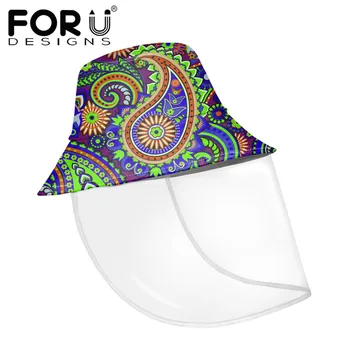 

FORUDESIGNS New Fashion Pasley Design Custom Unisex Bucket Hats Women Summer Sunscreen Panama Hat MenOutdoor Fisherman Hat Beach