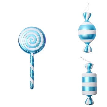 

Christmas Tree Ornaments Christmas Window Decoration Pendant Blue and White Painted Candy Ornaments Candy