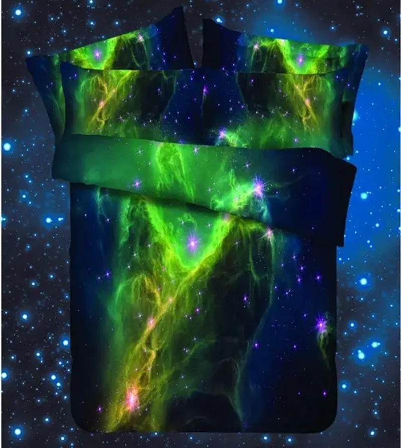 Solstice домашний текстиль 3D космическая Вселенная 4 шт постельные комплекты постельное белье пододеяльник простыня наволочка/Комплект постельного белья