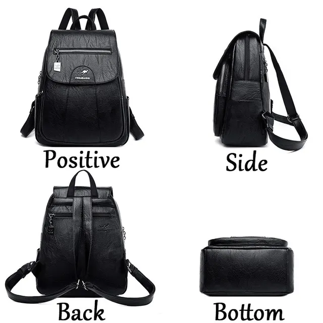 2020 Women Leather Backpacks High Quality Female Vintage Backpack For Girls School Bag Travel Bagpack Ladies Sac A Dos Back Pack 5