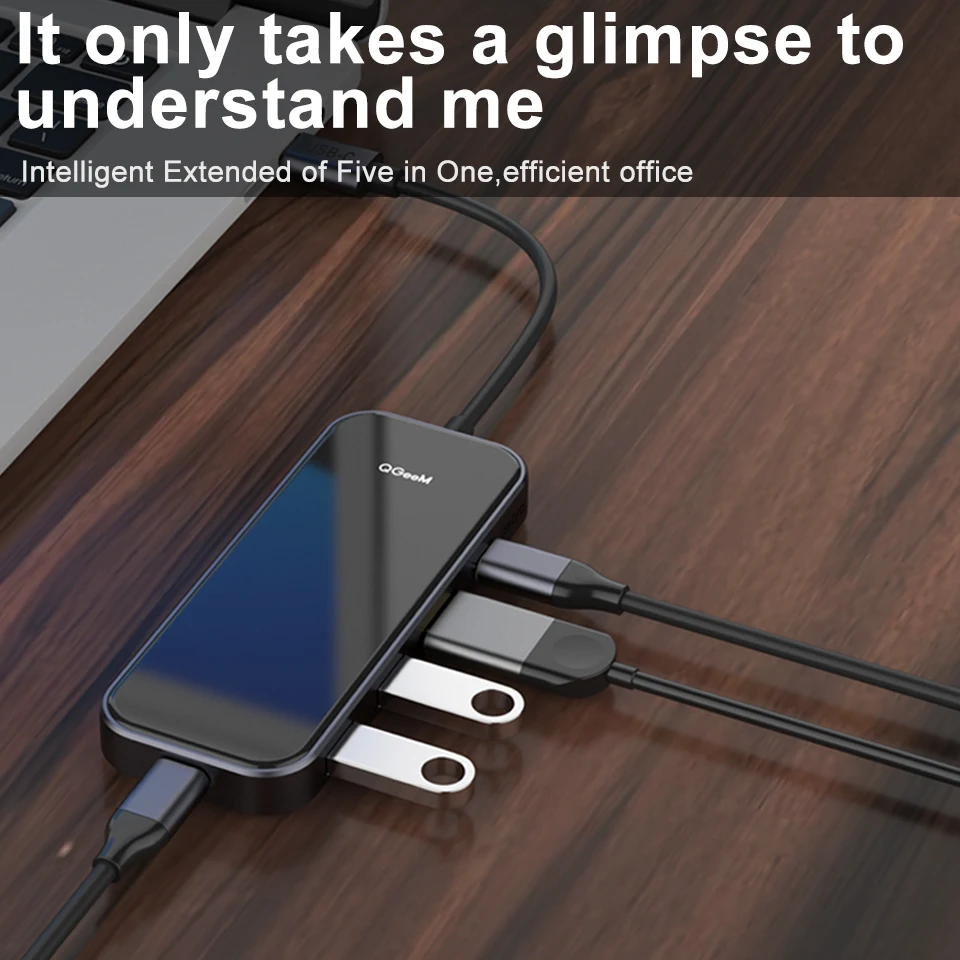 QGeeM USB C для Macbook Pro мульти-концентратор USB 3,1 de tipo C 3,0 концентратор HDMI PD адаптер для iPad Pro OTG de carga del divisor