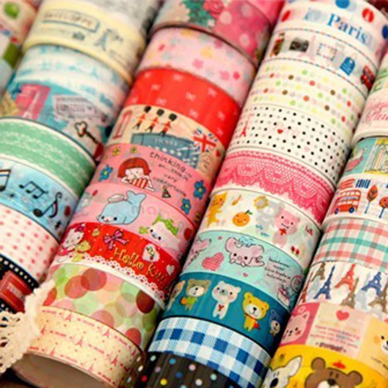Милый планировщик Маскировочная васи лента Kawaii животные мультфильм Скрапбукинг дневник Васи лента канцелярские товары канцелярские принадлежности 10 шт