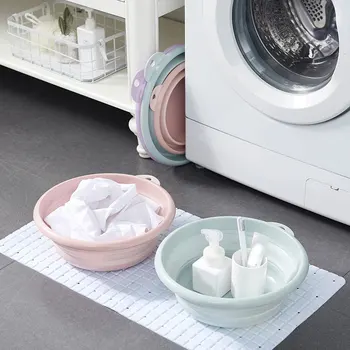 

Collapsible Portable Wash Basin Dishpan Household Laundry Portable Travel Folding Water Basin WXV Sale