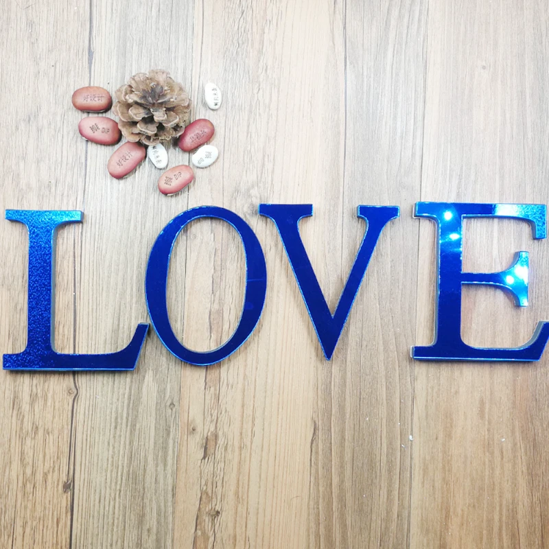 Diy Blue Acrylic Letters 26 English Freestanding Alphabet Lights Bridal