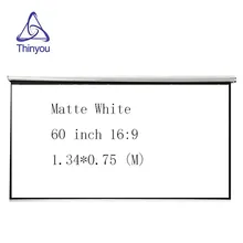 Thinyou 60inch Projection Screen Manual Pull Up Folding Projector Aspect Ratio 16:9 Portable rollo leinwand beamer