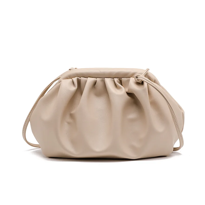Хай-стрит мягкое облако сумка литая застежка клатч женская роскошная сумка хорошего качества Дизайнерские пельменей Кошелек вечерние сумки - Цвет: Белый