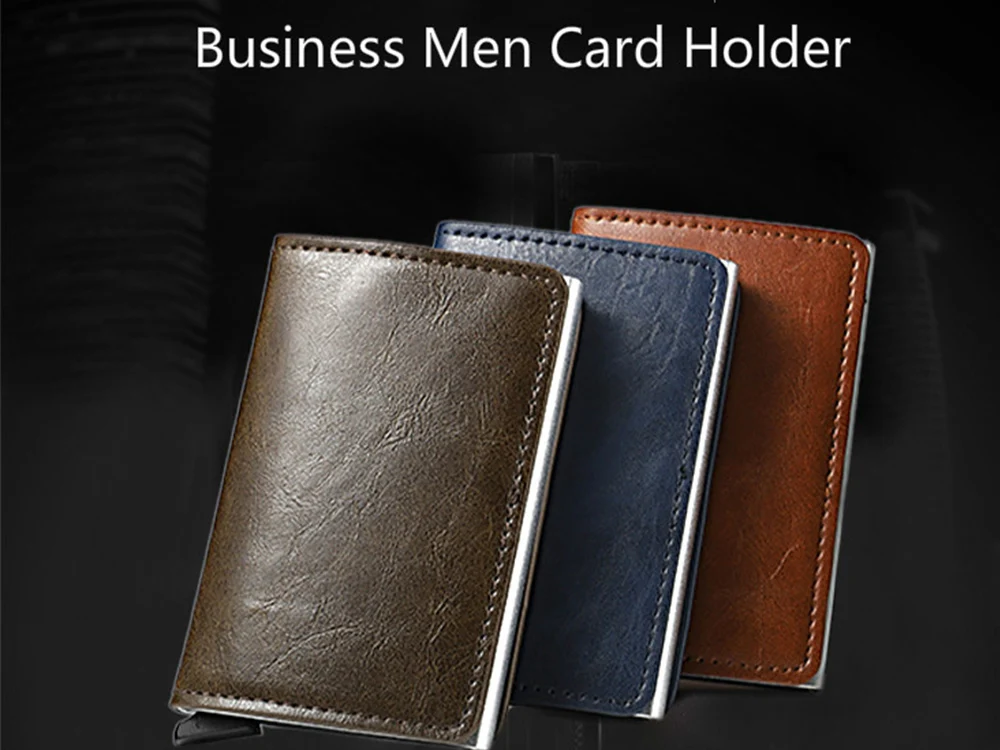 Bisi Goro, металлический, анти-Rfid кошелек, кредитный держатель для карт, карман для ID, чехол, держатель с коробкой,, дорожный кошелек, кошелек, мужские кошельки