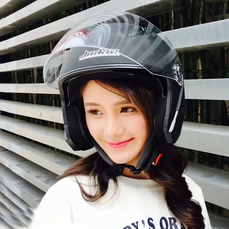 H69bcf781b74b43128fbe92aa97b66b31b Helmet Scooter Electric Motorbike Motor Van Men Women Vintage Double Visor Helmets Suitable for Four Seasons M-XL Mallzona