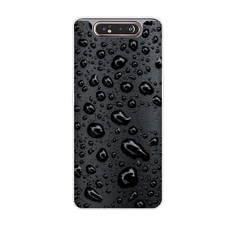 Чехол для телефона для samsung Galaxy A80 чехол силиконовые в форме цветка окрашенные мягкая накладка на заднюю панель из ТПУ чехол для samsung A80 80 чехол модные Coque - Цвет: Светло-фиолетовый