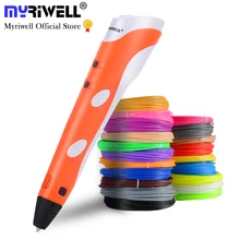 Myriwell 3D печати Ручки 1,75 мм ABS Smart 3D ручка с нити для детей развивающая серия хобби игрушки