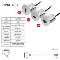 1W LED Step IP67 DC12V Outdoor Recessed Deck Light A1 A2 A3 Side View Waterproof Underground Lamp Sidewalk Wall Lighting 2