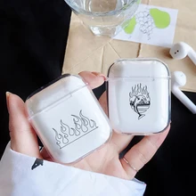 Прозрачная коробка для зарядки наушников, чехол для силиконовой Apple AirPods 1/2, беспроводная мягкая гарнитура, защитный чехол, фонарь для зарядки