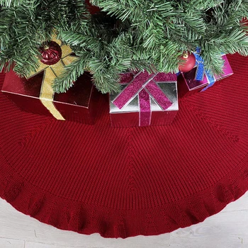 

Folded Curly Side Tree Skirt Christmas Knitted Tree Skirt Christmas Supplies Tree Bottom Apron