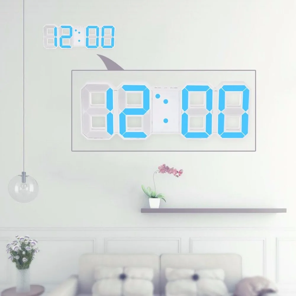 Многофункциональный цифровой светодиодный настенные часы с температурным дисплеем, часы с таймером, винтажный домашний декор, настенные часы с таймером